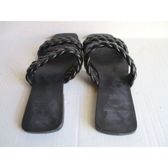*INC Black Sandal Double Braided Bands Slip-On Flats- Size 9 - Picture 4 of 6